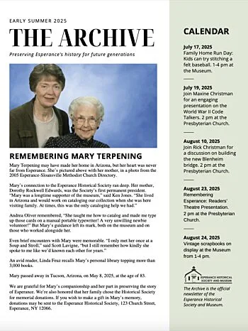 Esperance Museum Newsletter cover