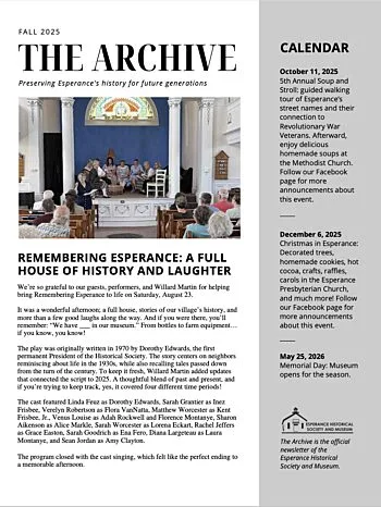 Esperance Museum Newsletter cover