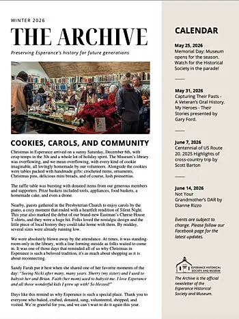 Esperance Museum Newsletter cover